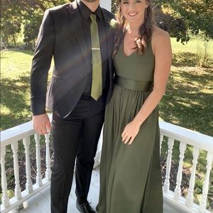 Vera Wang Bridesmaid Dress - Olive Green